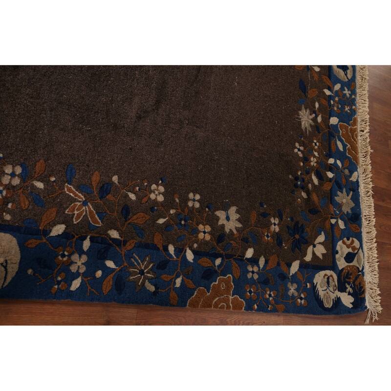 Vegetable Dye Art Deco Nichols Chinese Rug Handmade Wool Carpet - 8'1" x 9'10"