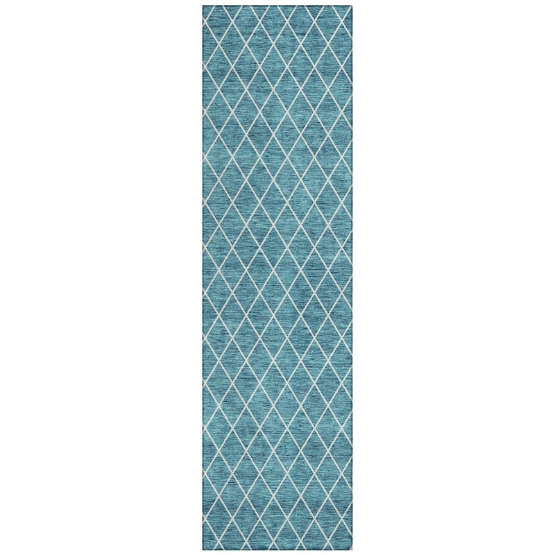 Machine Washable Indoor/ Outdoor Chantille Diamond Trellis Rug