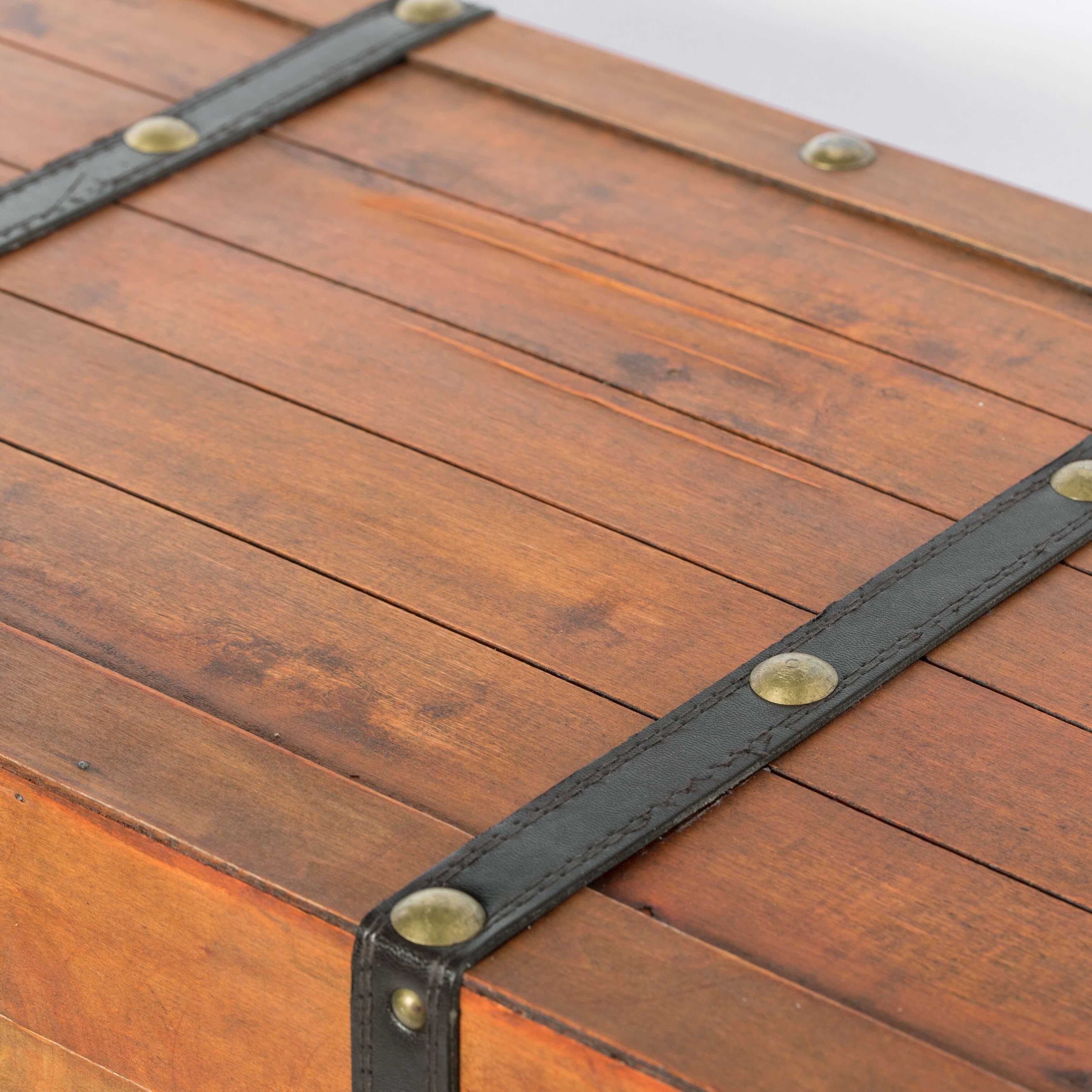 Rustic Large Wooden Storage Trunk with Lockable Latch - On Sale