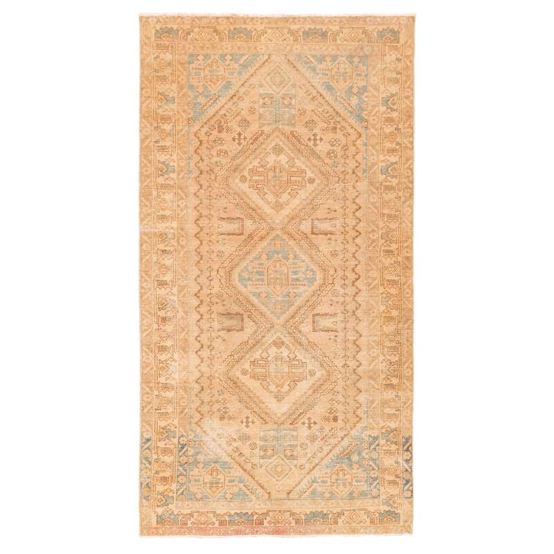 ECARPETGALLERY Hand-knotted Antalya Vintage Tan Wool Rug - 5'0 x 9'7