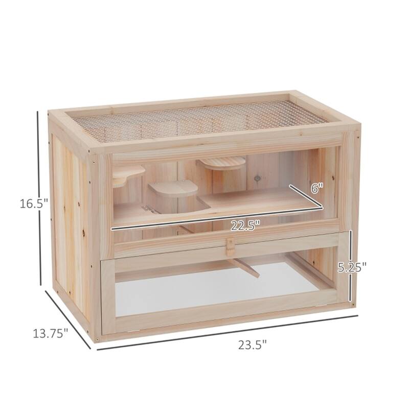 Wooden Hamster Cage - Multi