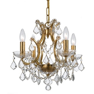 Filmore 4 Light Crystal Gold Mini-Chandelier - 17.5'' W x 12.5'' H