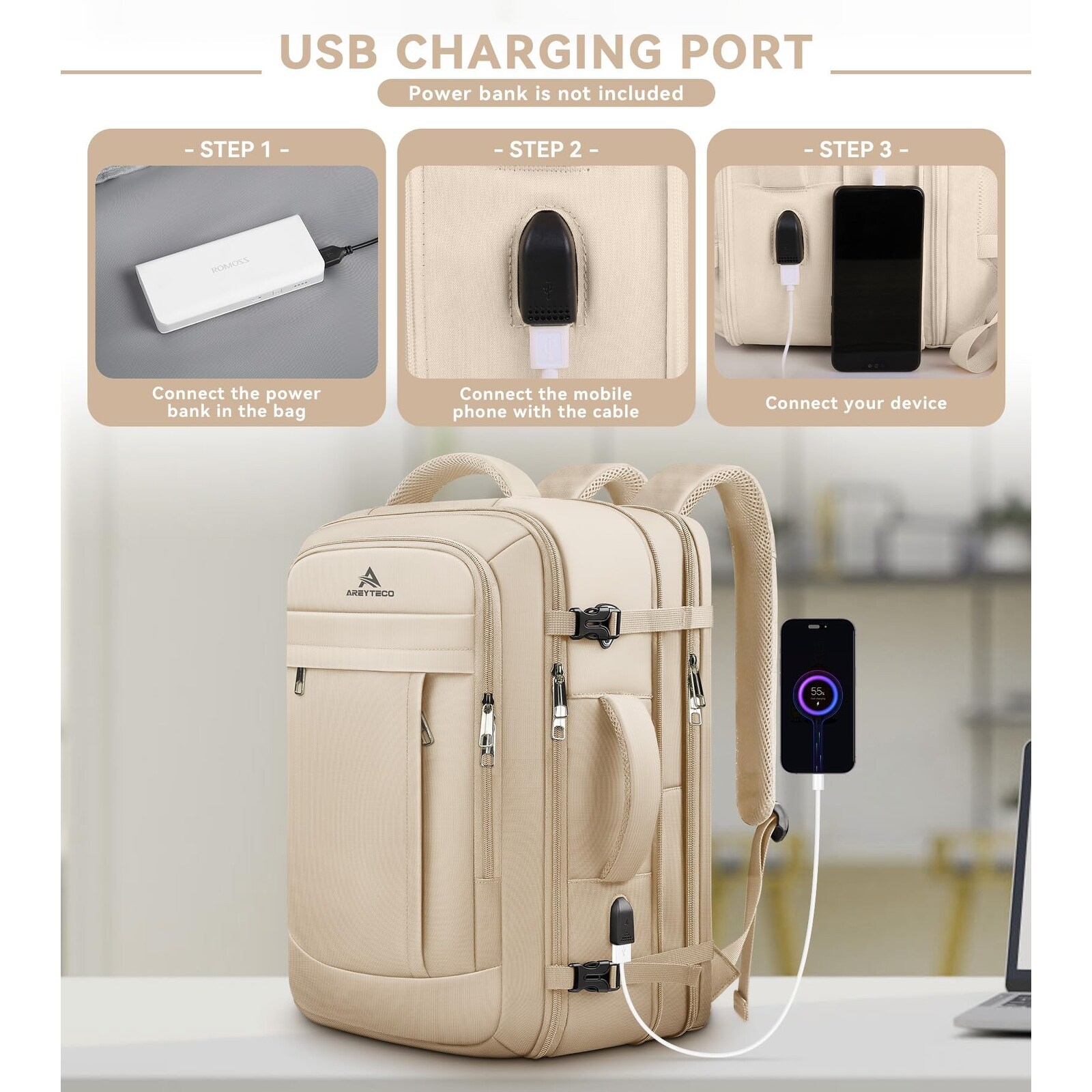 affordable anti theft backpack laptop size and usb charger Amazon.com: Tzowla 35 Liter Anti Theft Backpack with Tracker Tag,Giant  Tumbler Holder Pocket and Lock,15.6 Inch Laptop Backpack : Electronics