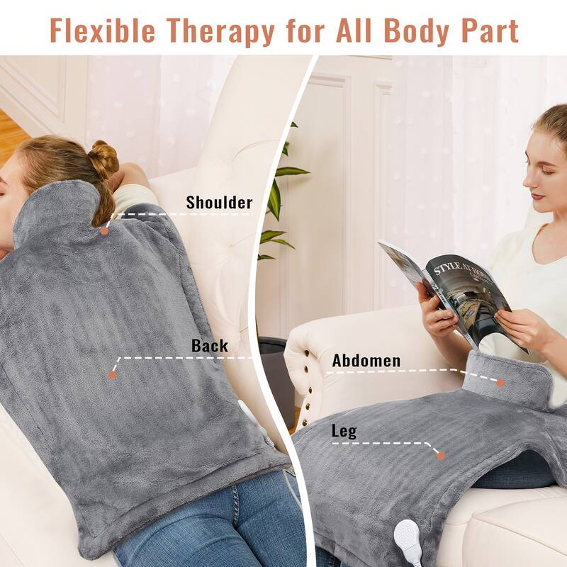 Massaging Heating Pad for Neck and Shoulder Back Pain Relief, 3 Heating Levels & 3 Massage Modes