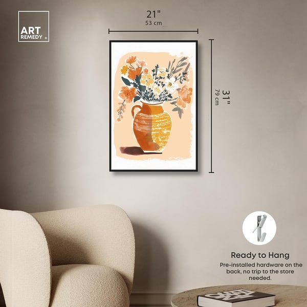 dimension image slide 16 of 24, Mid Autumn Flowers Canvas Boho Colorful Wall Art by Art Remedy