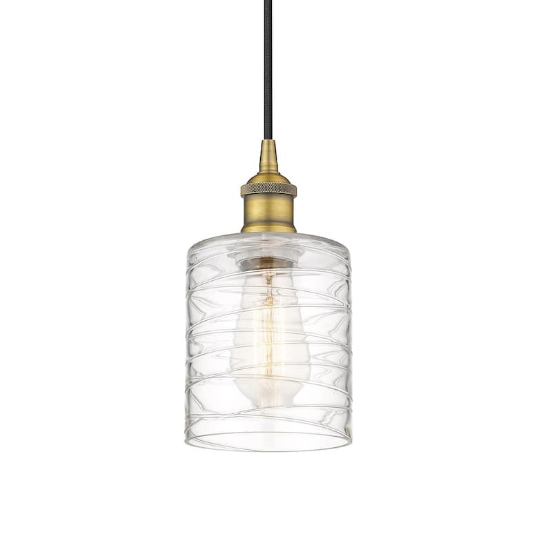 Innovations Lighting 616-1P-8-5 Cobbleskill Pendant Cobbleskill 5" - Brushed Brass / Deco Swirl