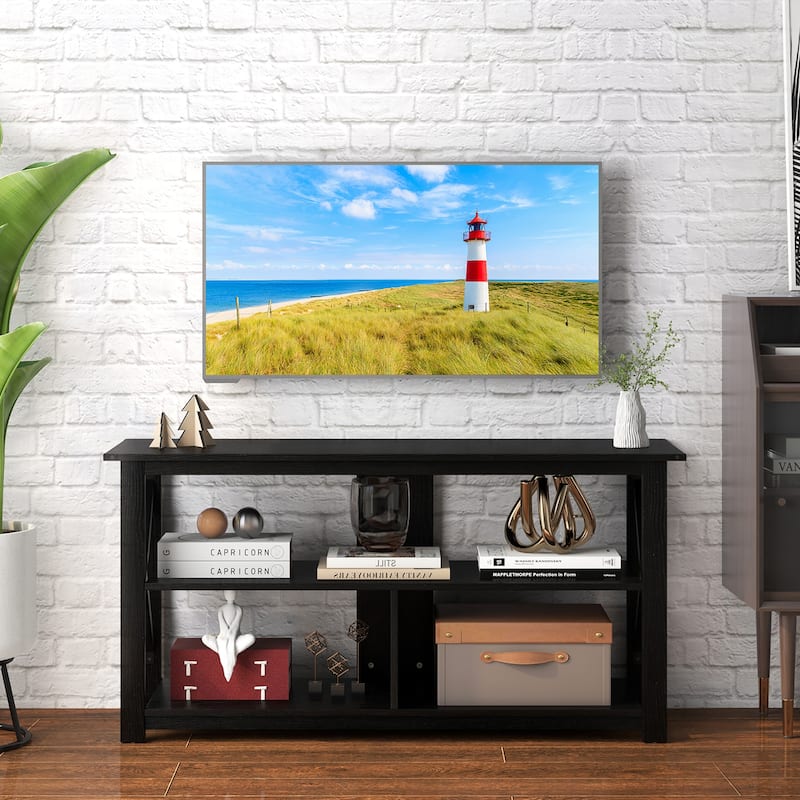 Gymax Modern Entertainment Center Farmhouse TV Stand for TV's up to