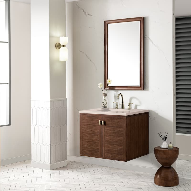 James Martin Vanities Amberly 30" Single Vanity, Mid-Century Walnut
