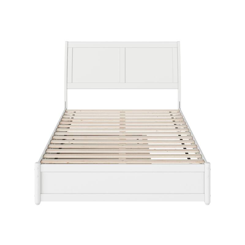 Andorra Platform Bed with Panel Footboard and Twin Trundle