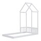 preview thumbnail 6 of 7, Twin House-shaped Roof Headboard Floor Bed Kidsbed, White