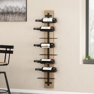Toston Wood and Iron Wine Rack (8 Bottles) by Christopher Knight Home