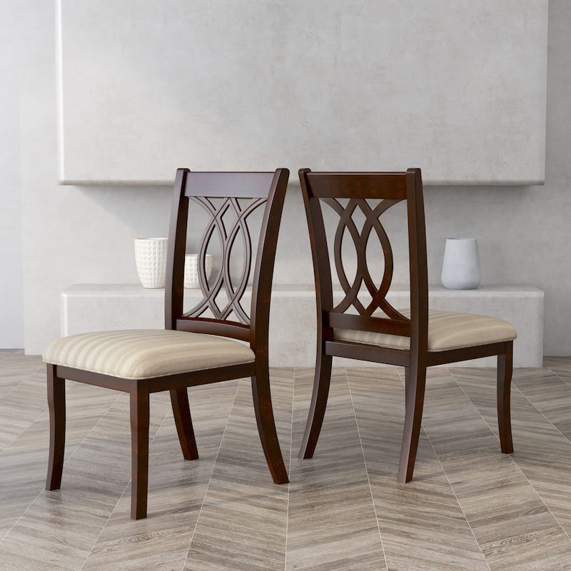 DH LUX Traditional Brown Cherry Set of 2 Dining Chairs by Denhour