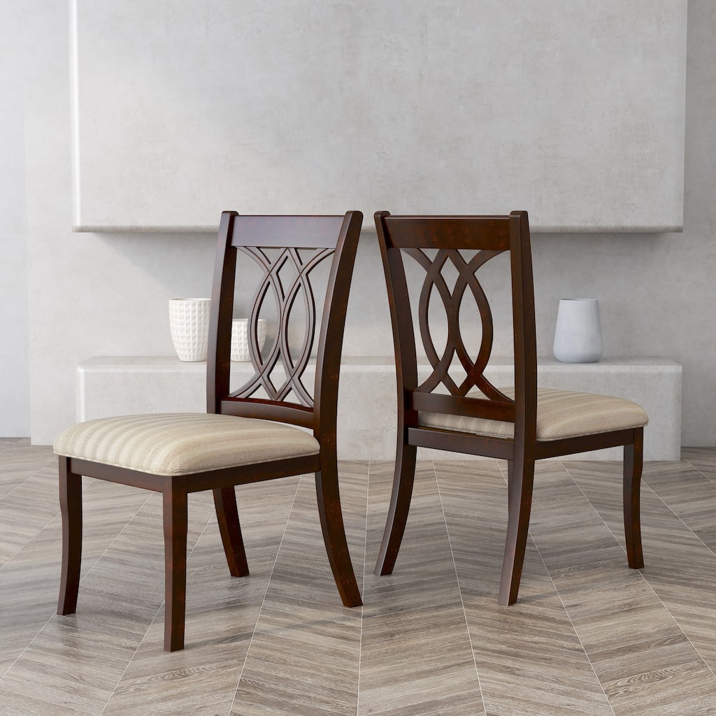 DH LUX Traditional Brown Cherry Set of 2 Dining Chairs by Denhour