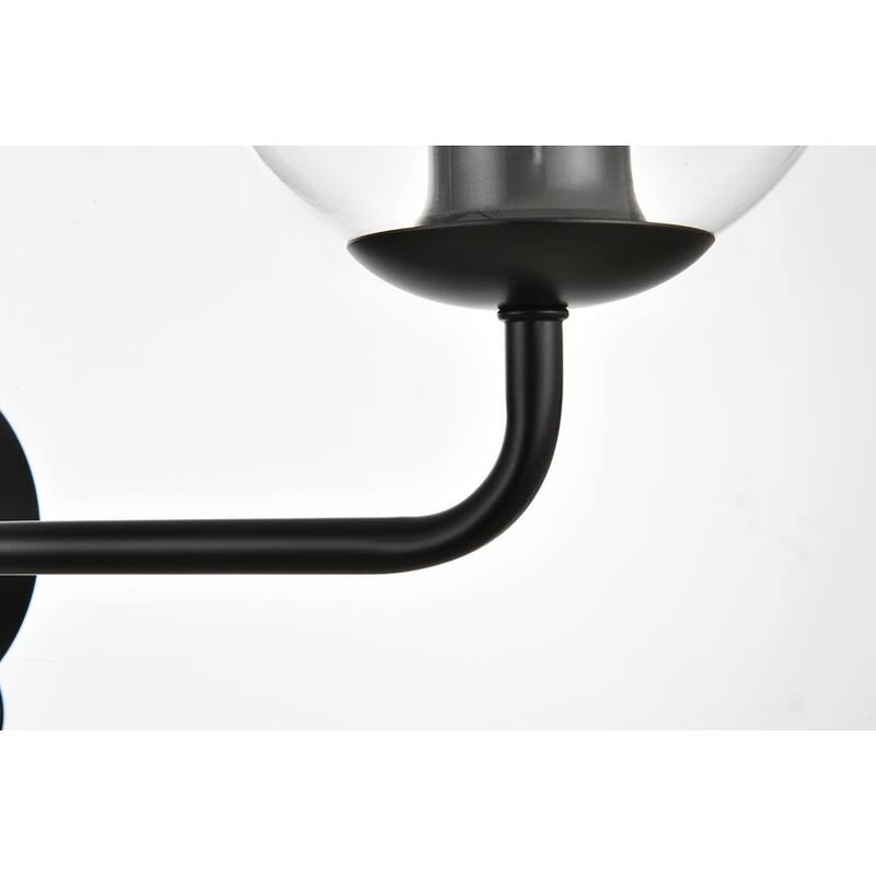 Genis 1 Light Black and Clear Bath Sconce