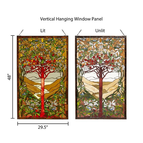 River of Goods 48-Inch Grand Tree of Life Tiffany-Style Stained