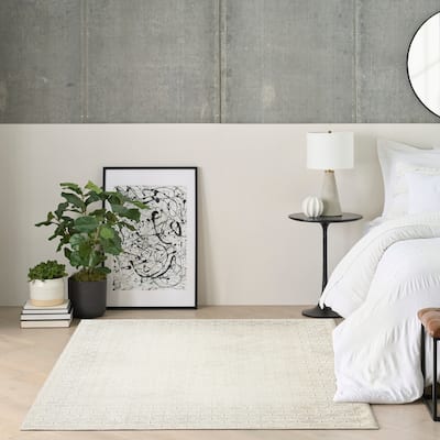 DKNY Grand Street Indoor only Cream / Ivory Geometric Area Rug