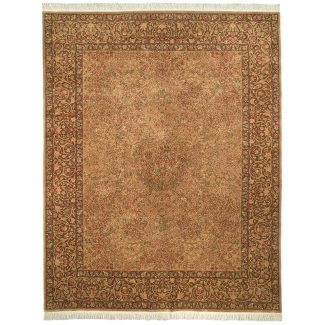SAFAVIEH Royal Kerman Hand-Knotted Tella Traditional Wool Rug - 4' x 6' - Beige/Brown