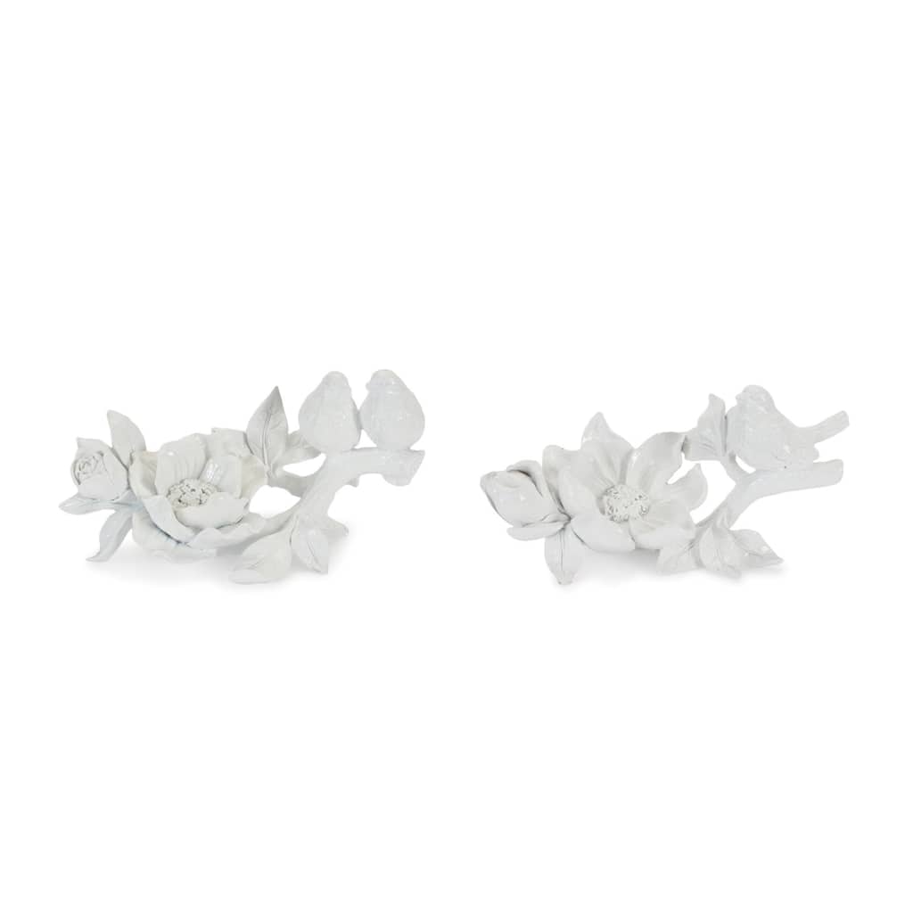 Bird on Floral Branch Figurines (Set of 2)