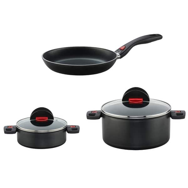 Ballarini Click & Cook 5-pc Nonstick Cookware Set - Black - Bed Bath &  Beyond - 29762574