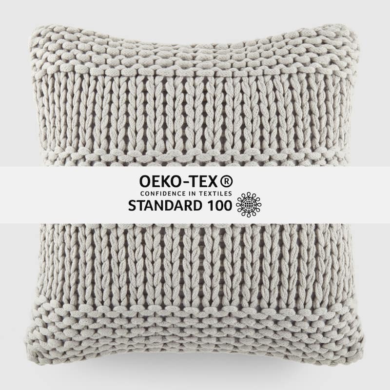Cozy Chunky Knit Acrylic Decor Throw Pillow