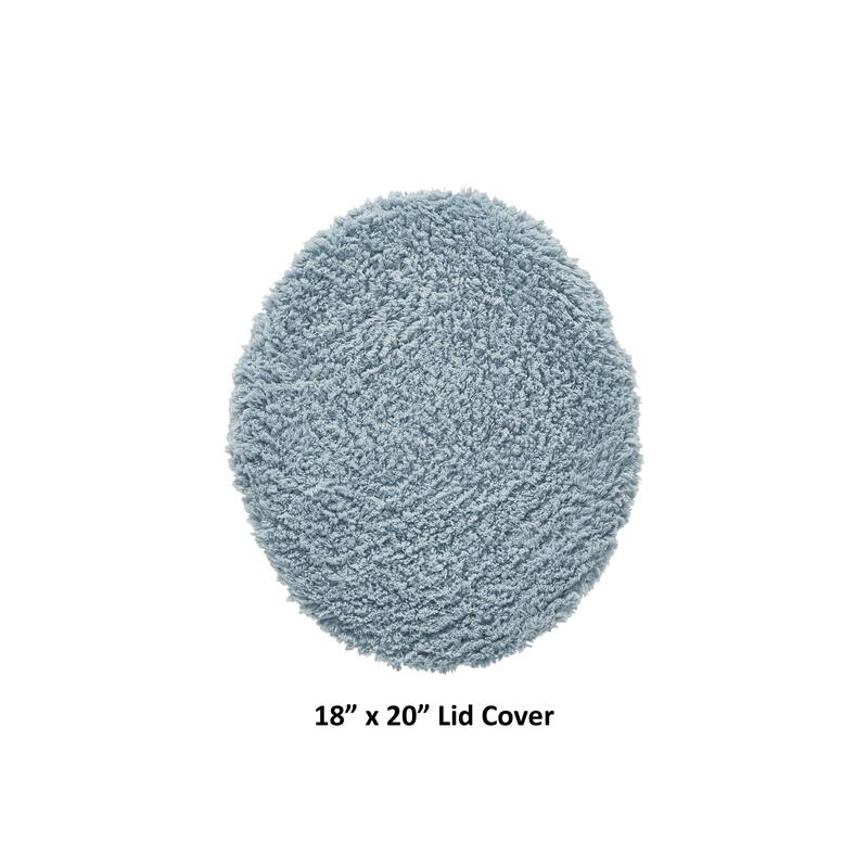 Better Trends 18 x 20 Toilet Lid Cover 100% Cotton Tufted Water Absorbent Machine Washable Lux Collection