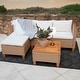 preview thumbnail 39 of 37, MAISON ARTS Outdoor Sofa Set，All-Weather Solid Wood Wicker Sectional Furniture Set