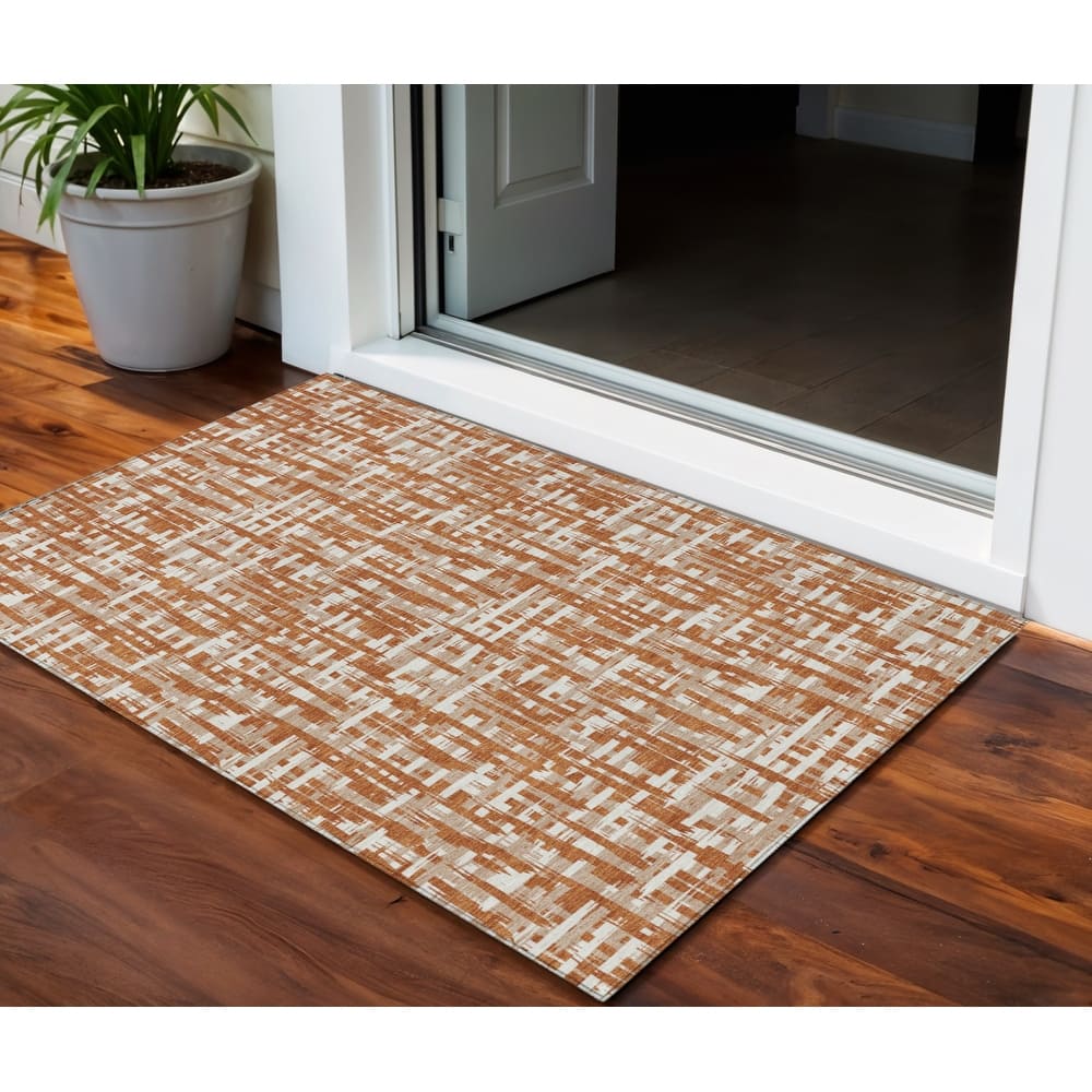 HomeRoots Abstract Transitional Rectangle Outdoor Rug