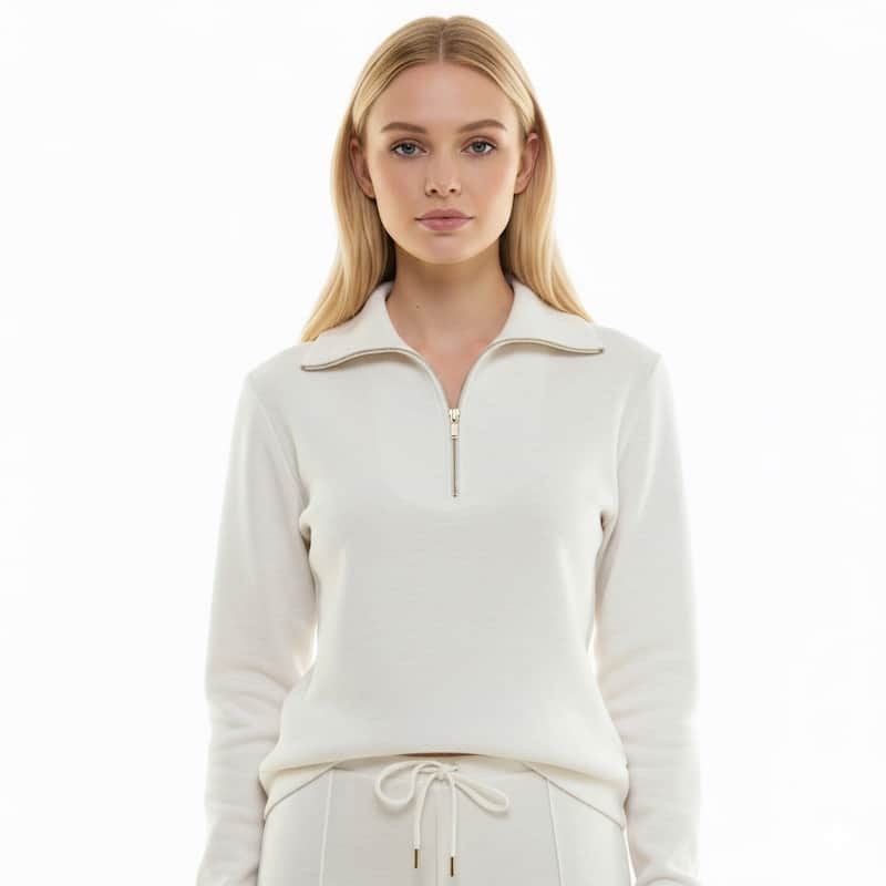 Nanette Lepore Scuba Knit Quarter-Zip Sweater