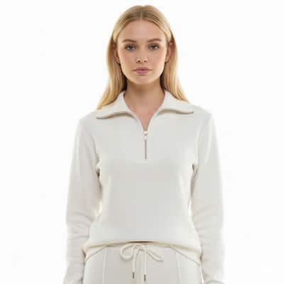 Nanette Lepore Scuba Knit Quarter-Zip Sweater