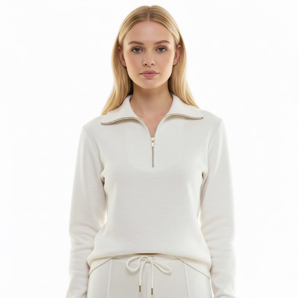 Nanette Lepore Scuba Knit Quarter-Zip Sweater