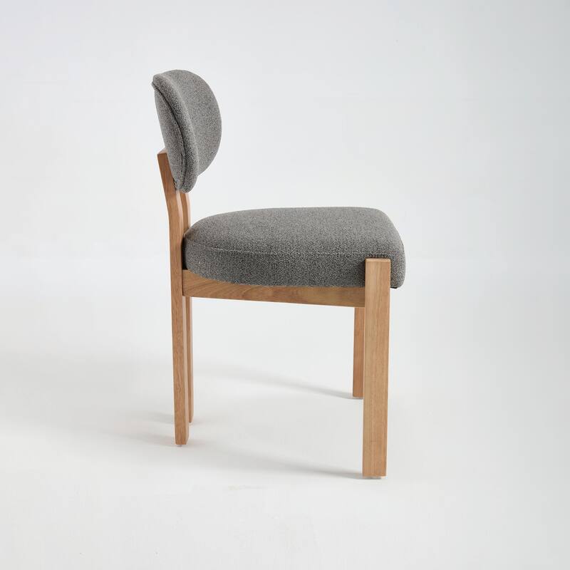 Wooden Dining Chairs Set of 2, Modern Fabric Upholstered Dining Room Chair