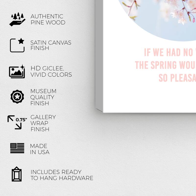 Wynwood Studio Prints Floral and Botanical No Spring No Winter Pink and Light Blue Global Wall Art Canvas Print