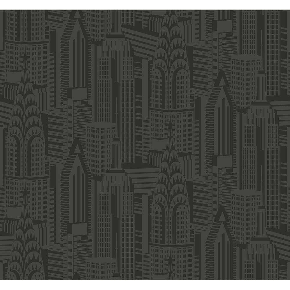 Seabrook Designs Manhattan Skyline Nonwoven Unpasted Wallpaper