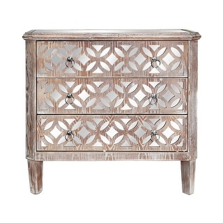 Shop Delacora Bs Iab0001 Rayna 33 5 16 Wide 3 Drawer Wood Nightstand Mirrored Overstock 22341099