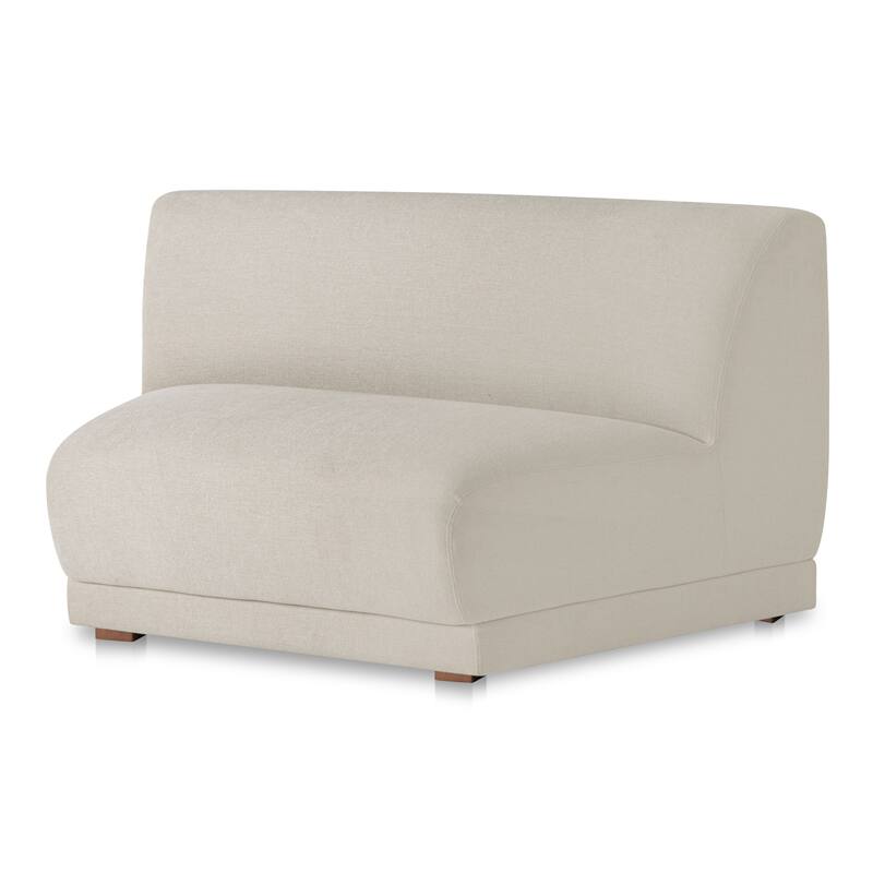 NADAAL STUDIOS Solace Wedge Slipper Chair, Contemporary Modular Design, Deep Foam & Fiber Cushioning, Plinth Base, White