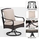 preview thumbnail 3 of 24, 7/8-Piece Patio Dining Set of 6 Swivel Metal Rattan Chairs with Deep-seating Chairs and Wood-like Table Top Table