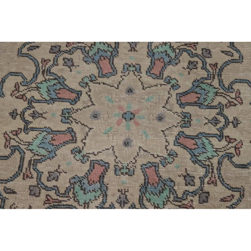 Floral Tabriz Persian Area Rug Traditional Hand-Knotted Wool Carpet - 7'9"x 10'11"