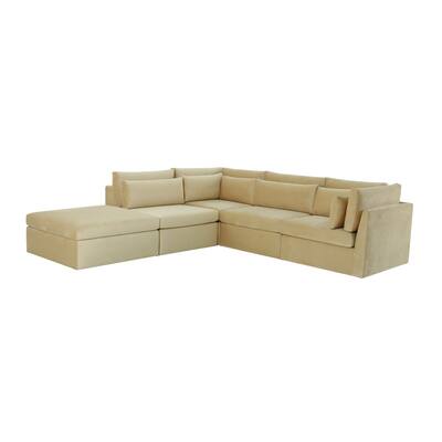 Jessie Champagne Velvet Modular Sectional