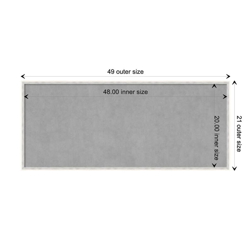 Amanti Art Paige White Silver Framed Magnetic Board - Board Size 48x20
