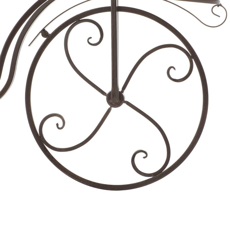 Brown Metal Indoor Outdoor 2 Tier Bike Indoor Outdoor Plantstand - 25 x 10 x 19