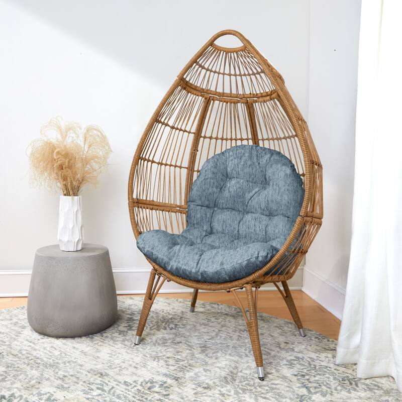 Sorra Home Indoor Textured Egg Chair Replacement Cushion (Cushion Only) - 44 in x 27 in x 4 in - Angel Mist