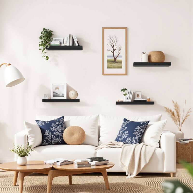 Homy Casa Wall-Mounted Floating Shelf, Set for Living, Modern Sturdy