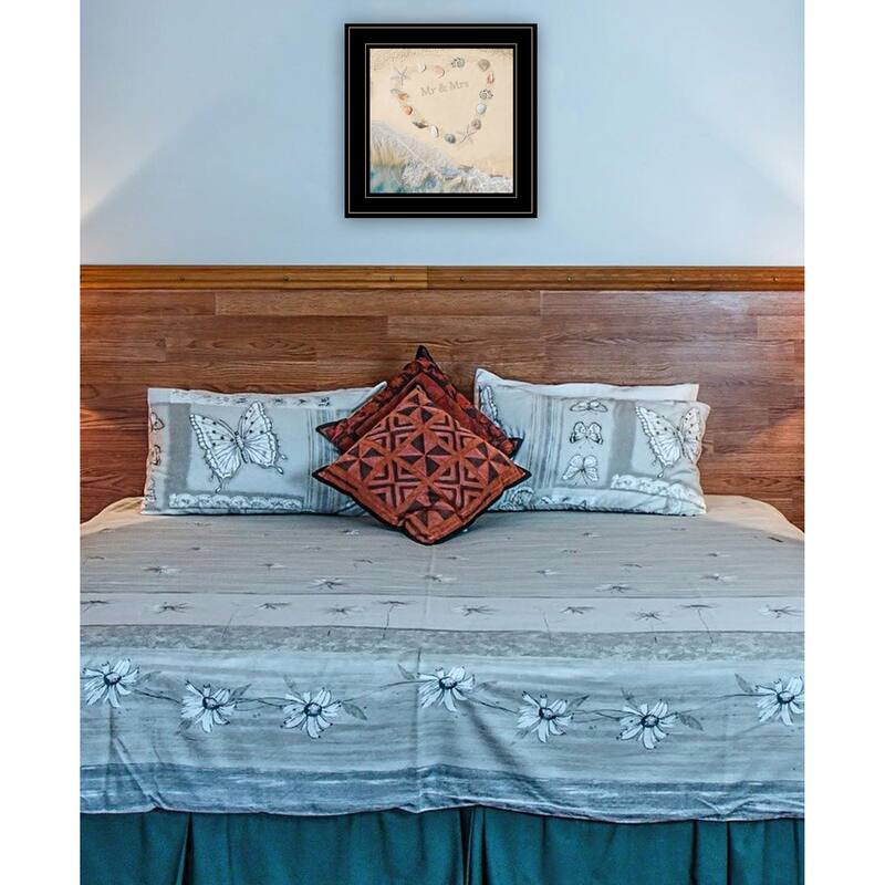 TrendyDecor4U Traditional "Marriage is a Beach" Framed Print Wall Art - Coastal