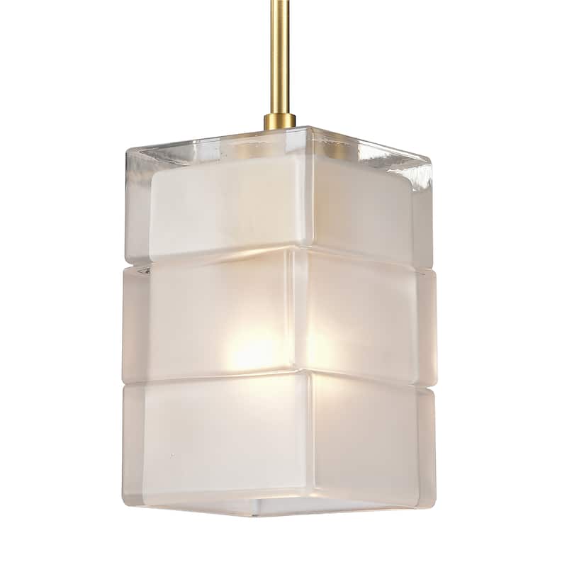 Elk Home Ice Blocks Satin Nickel With Frosted Glass 1 Light Pendant - 6''