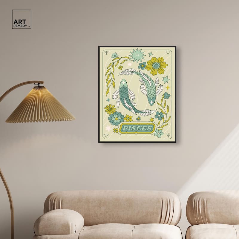 Pisces Stars Card Canvas by Art Remedy