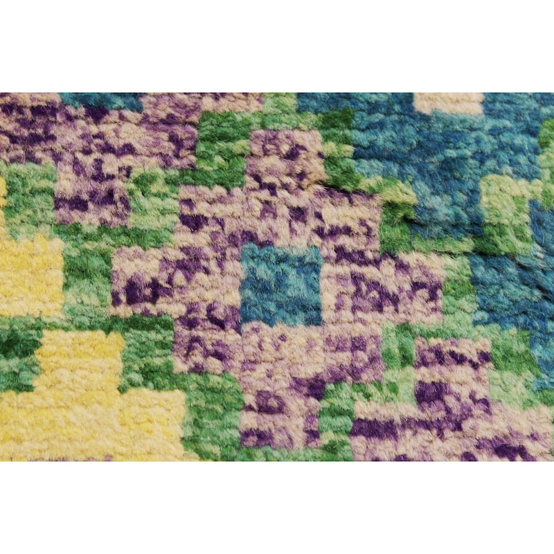 Boho Chic Balochi Andrews Blue/Orange Hand Knotted Wool Rug - 5'6'' x 7'9''