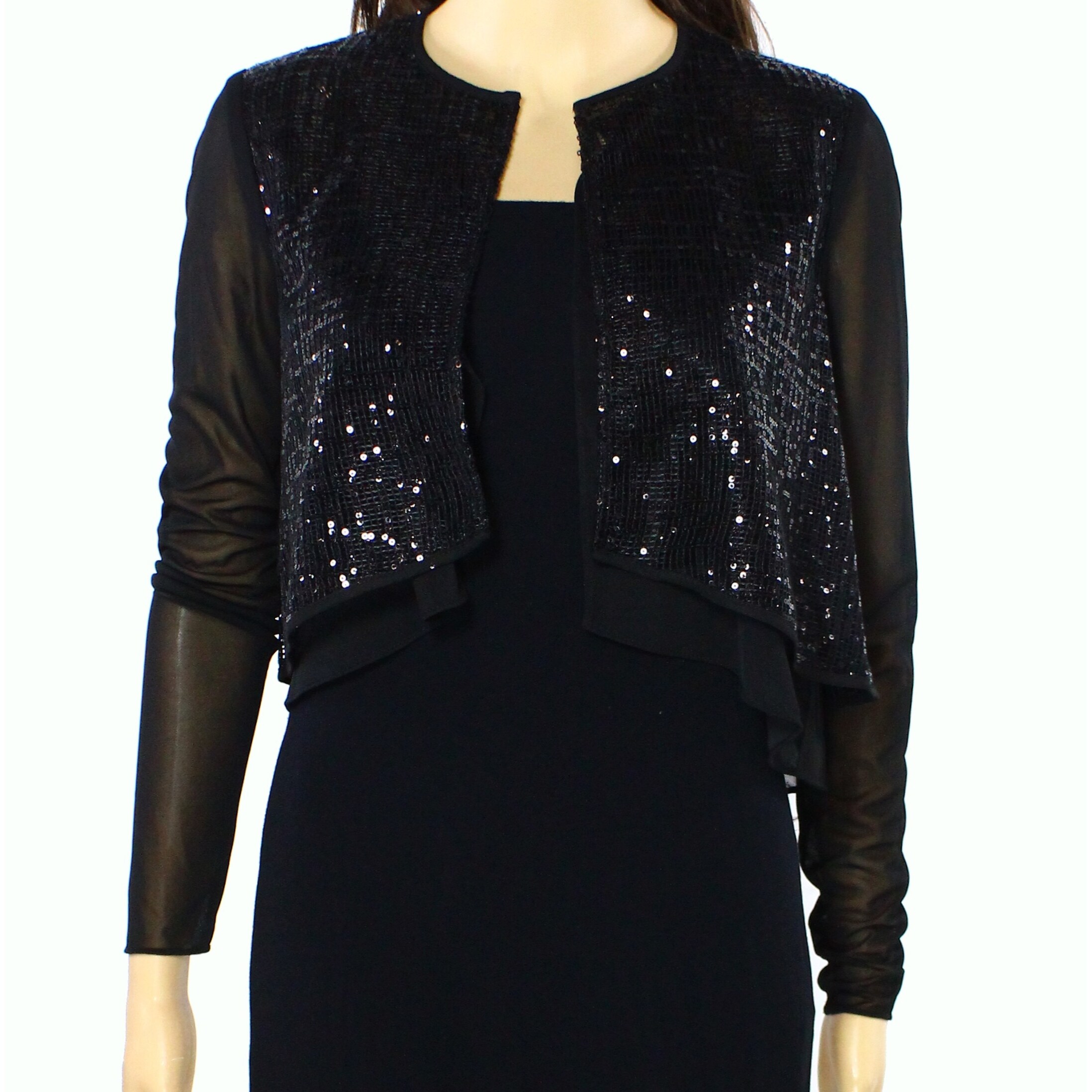 black sequin cardigan sweater