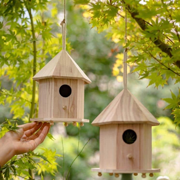 RusticReach Natural Solid Wood Bird's Nest
