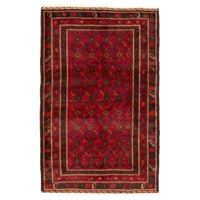 Teimani Red Rug 3'11" x 6'3" - 3'11 x 6'3