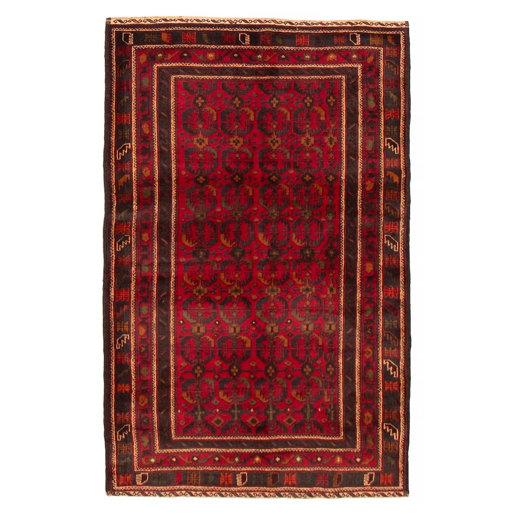 Teimani Red Rug 3'11" x 6'3" - 3'11 x 6'3